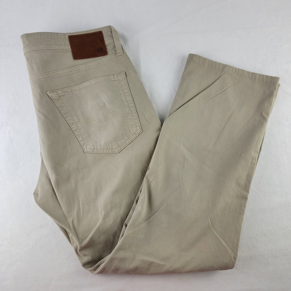 AG Adriano Goldschmied The Graduate Tailored Leg Khaki Pants 34x34 Mens Tan